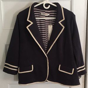 Navy Blazer with White Trim